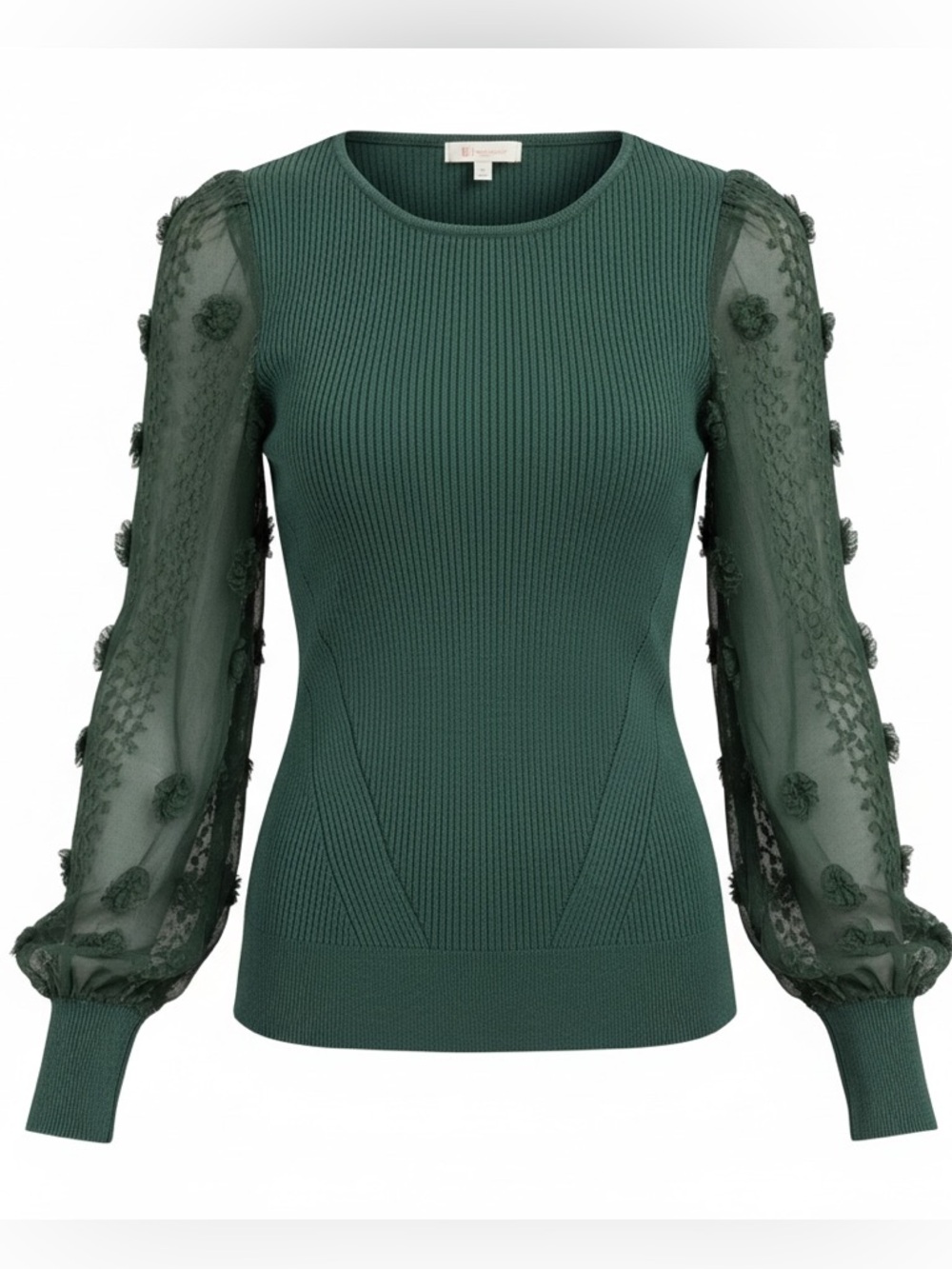 No Boundaries Women's Scoop Neck Sweater in Forest Green